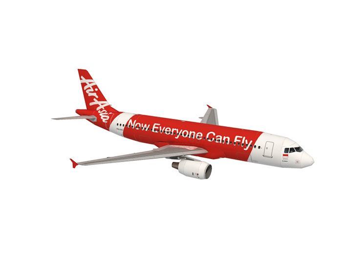 Авиалайнер Airbus A320 AirAsia paper model