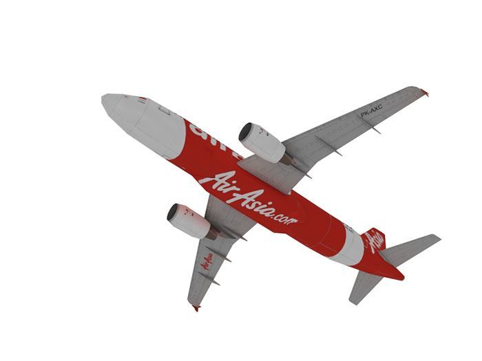 Авиалайнер Airbus A320 AirAsia paper model