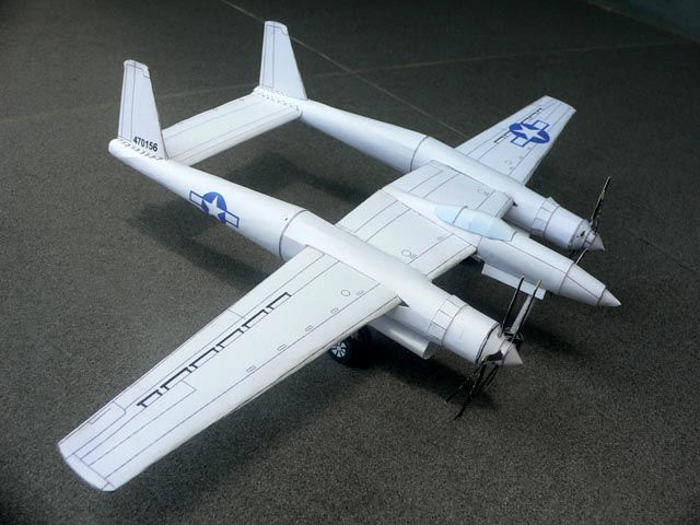 Самолет-разведчик Hughes XF-11 paper model