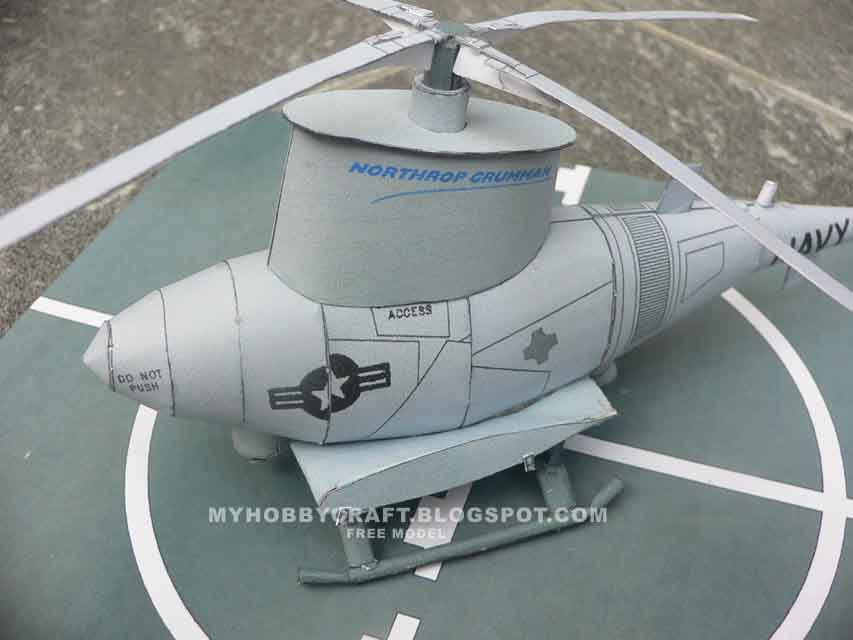 Беспилотный вертолет MQ-8 Fire Scout paper model