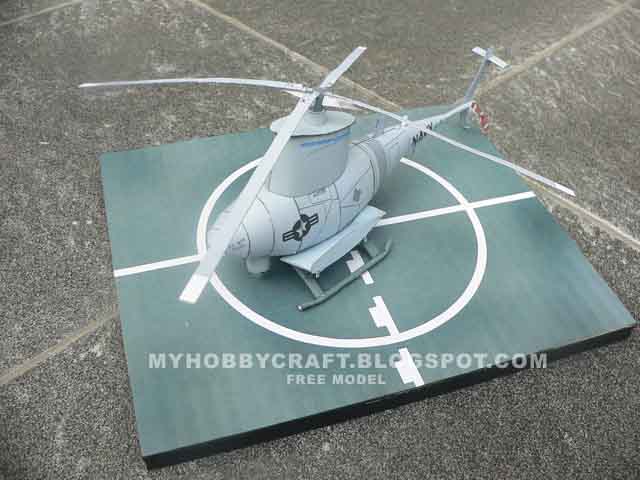 Беспилотный вертолет MQ-8 Fire Scout paper model