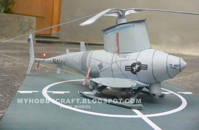 Беспилотный вертолет MQ-8 Fire Scout paper model