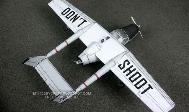 Самолет О-2 Skymaster paper model
