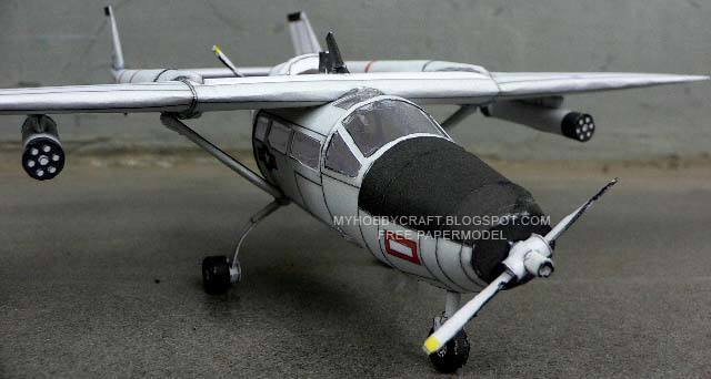 Самолет О-2 Skymaster paper model
