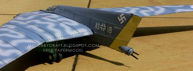 Бомбардировщик Horten Ho XVIII paper model