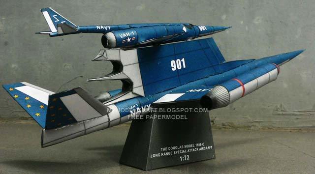 Самолет Douglas 1186-C paper model