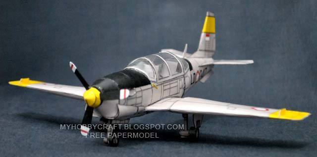 Самолет Beechcraft T-34 Mentor paper model