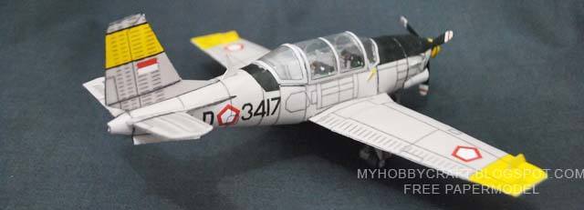 Самолет Beechcraft T-34 Mentor paper model