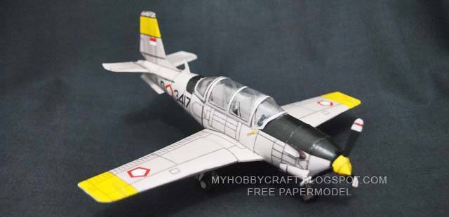 Самолет Beechcraft T-34 Mentor paper model