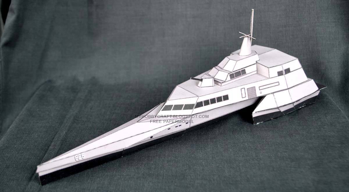 Катер-тримаран KRI Klewang paper model