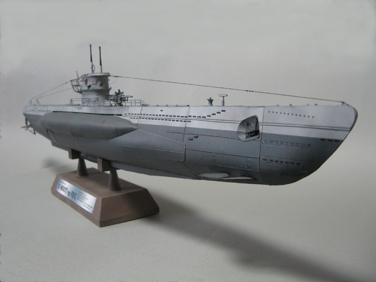 Подводная лодка типа VII-C paper model
