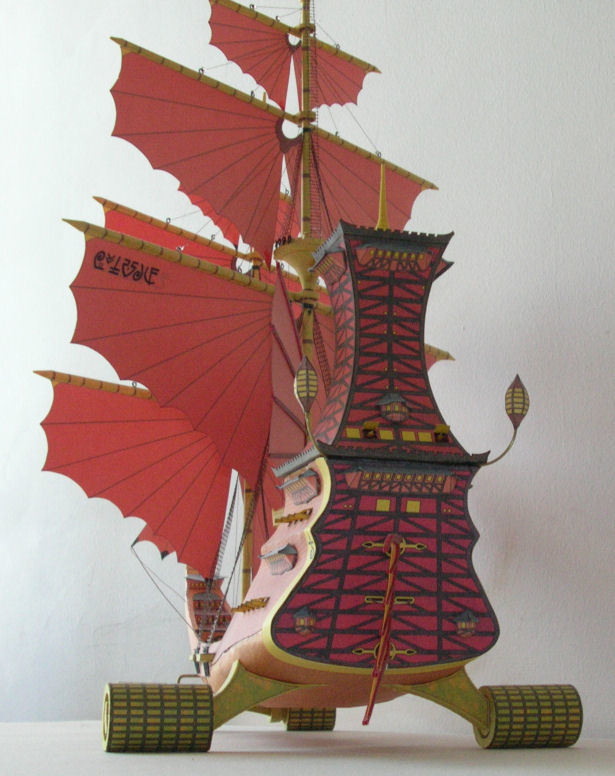 Сухопутный парусный корабль Terrestrial Voyager paper model