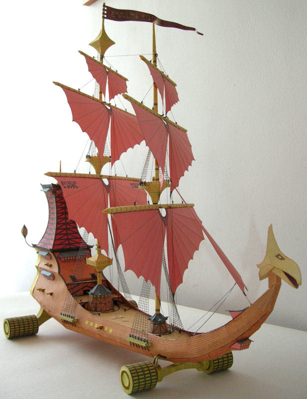 Сухопутный парусный корабль Terrestrial Voyager paper model