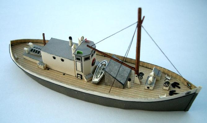 Моторное рыбацкое судно (1942) paper model