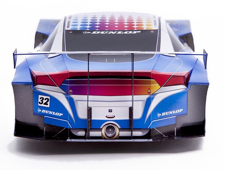 Автомобиль Honda HSV-010 GT 2011 [cредняя сложность] paper model
