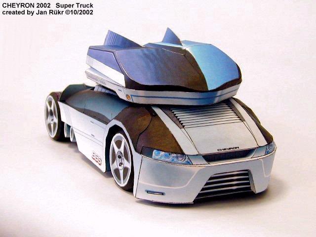 Автомобиль Cheyron 2002 Super Track (Hotwheels) paper model