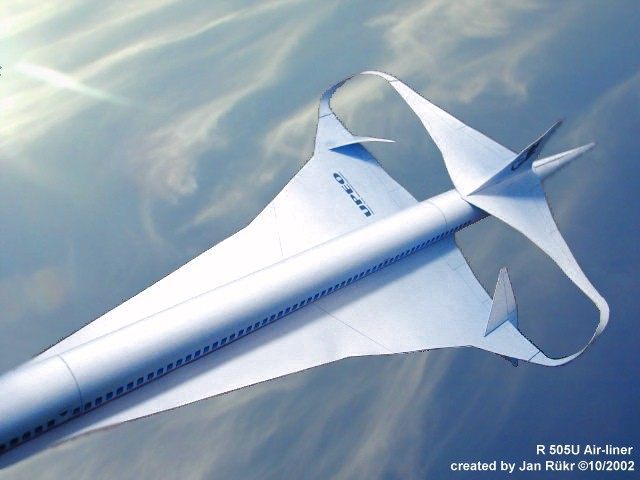 Транспортный самолет R-505U (Ace Combat 3 - Electrosphere) paper model
