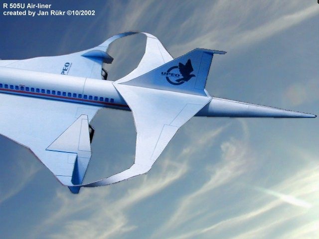 Транспортный самолет R-505U (Ace Combat 3 - Electrosphere) paper model