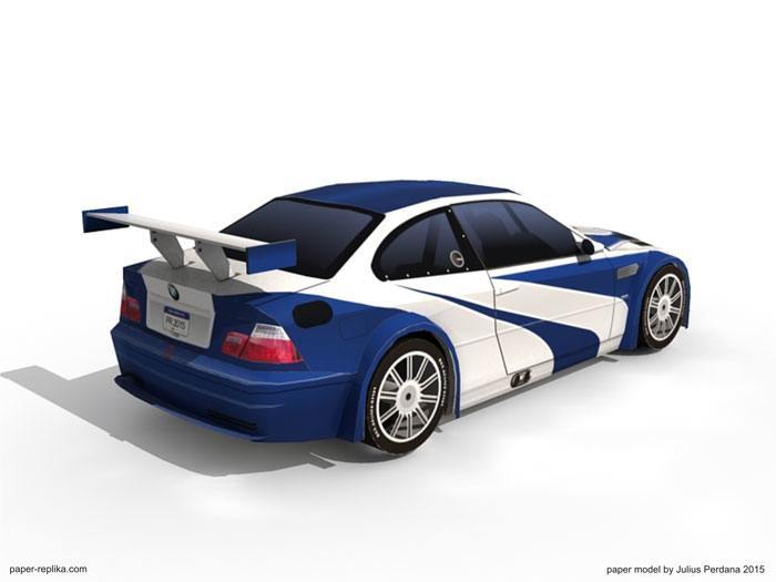 Автомобиль BMW M3 GTR (Need for Speed: Most Wanted) paper model