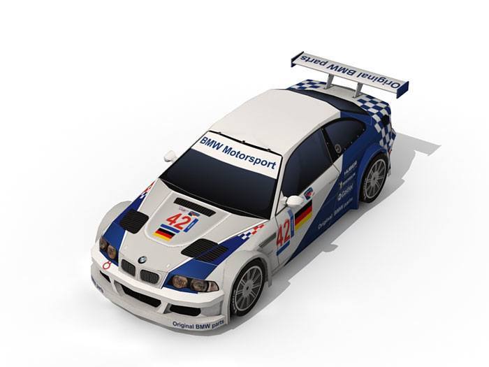 Автомобиль BMW M3 GTR (BMW Motorsport) paper model