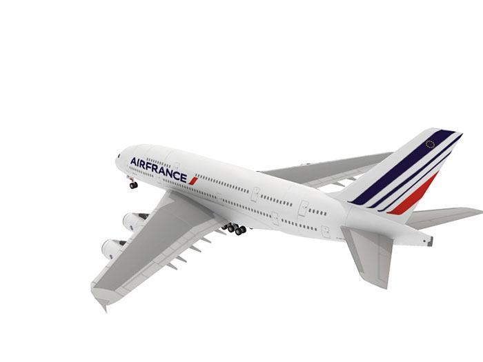 Авиалайнер Airbus A380 Air France paper model