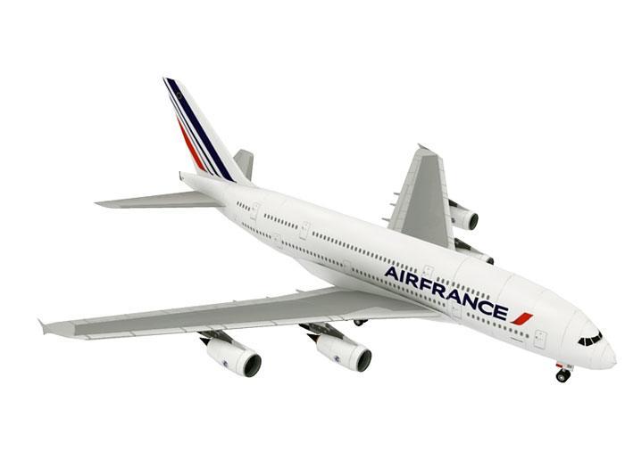 Авиалайнер Airbus A380 Air France paper model