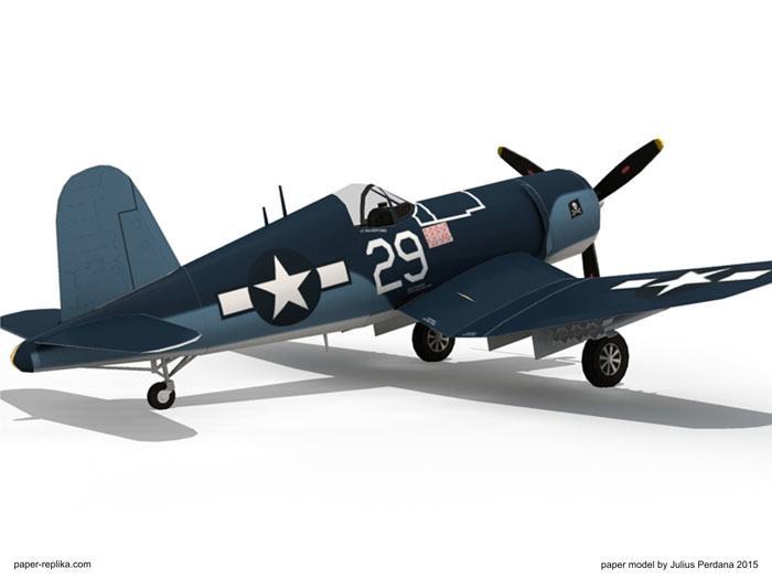 Истребитель F4U Corsair paper model