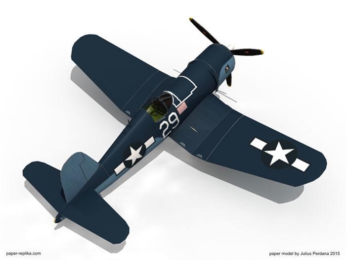 Истребитель F4U Corsair paper model