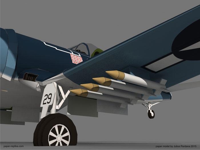 Истребитель F4U Corsair paper model