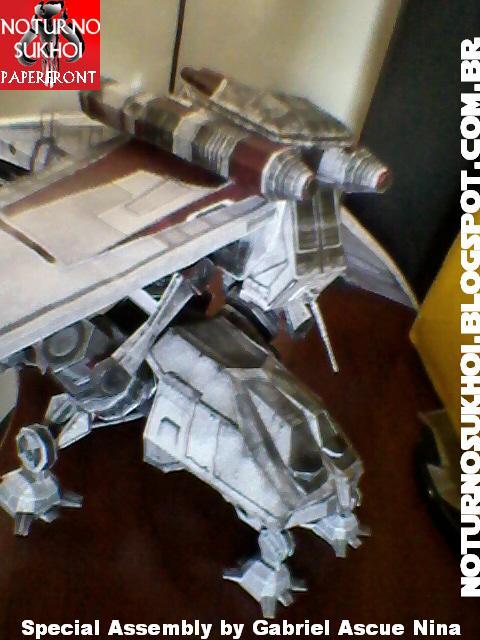 Десантный корабль СНДК и вездеход AT-TE (Звездные войны) paper model