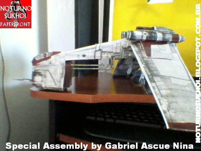 Десантный корабль СНДК и вездеход AT-TE (Звездные войны) paper model