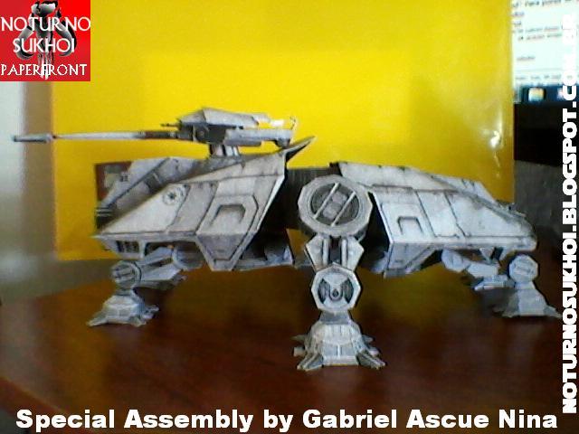 Десантный корабль СНДК и вездеход AT-TE (Звездные войны) paper model