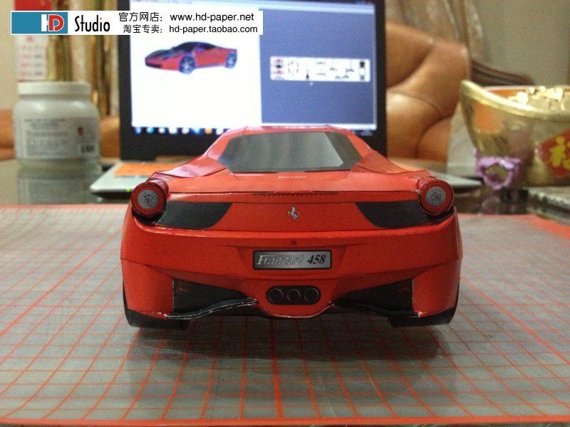Автомобиль Ferrari 458 Italia paper model