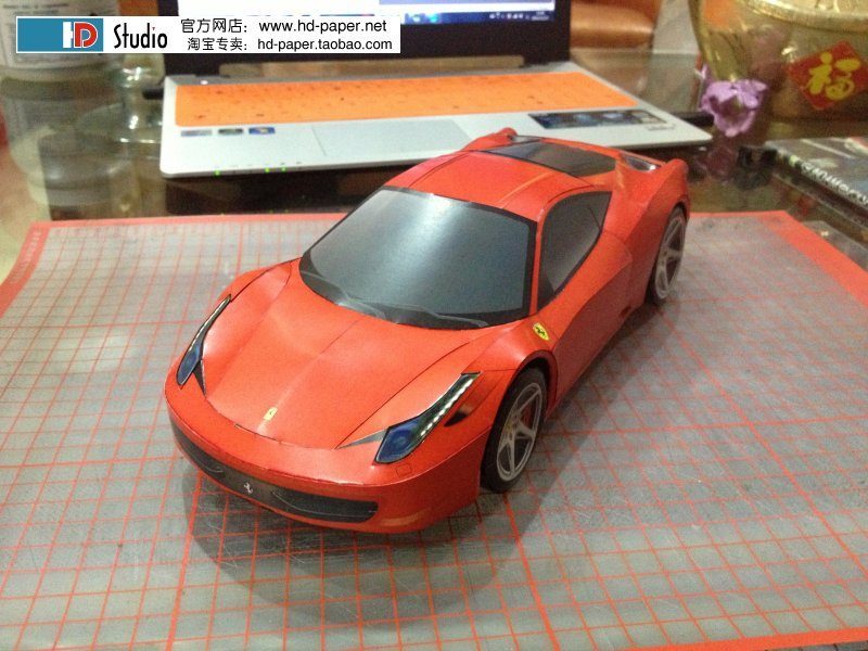 Автомобиль Ferrari 458 Italia paper model