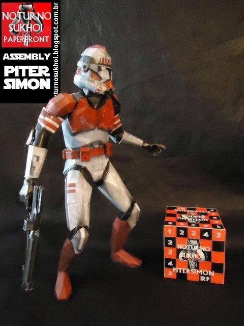 Клон-коммандер КК-4477 Тайр (Звездные войны) paper model