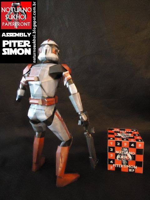 Клон-коммандер КК-4477 Тайр (Звездные войны) paper model