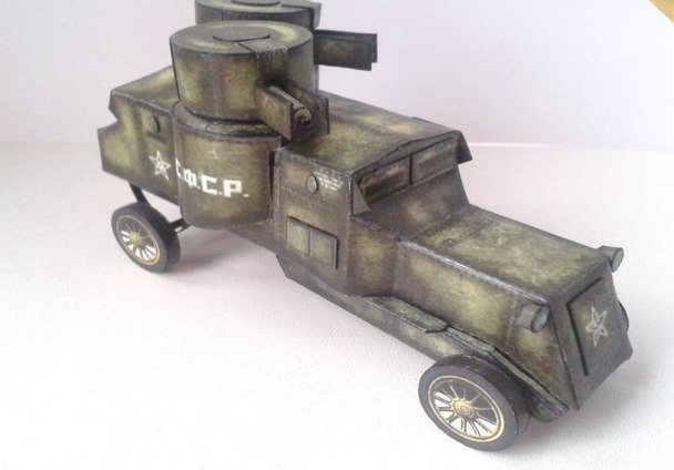 Бронеавтомобиль Остин-Путиловец paper model