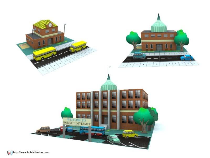 HobiСity - Библиотека, университет и школа [серия, часть 2/3] paper model