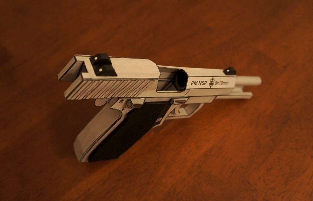 Пистолет NSP V2 [серый] paper model