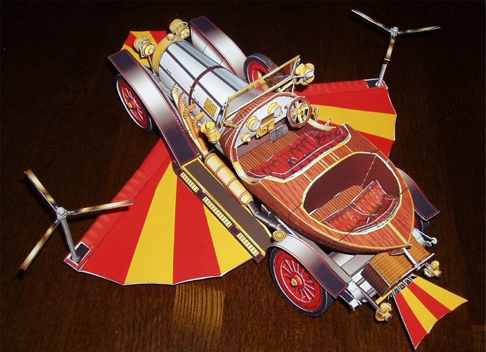 Автомобиль Chitty Chitty Bang Bang (Пиф-паф ой-ой-ой) paper model