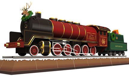 Рождественский поезд paper model