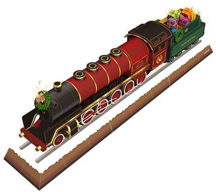 Рождественский поезд paper model