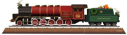 Рождественский поезд paper model