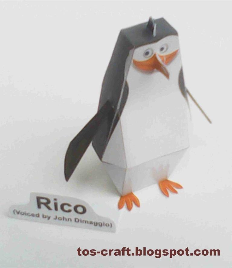 Пингвины Шкипер, Ковальски, Рико и Прапор (Пингвины Мадагаскара) paper model