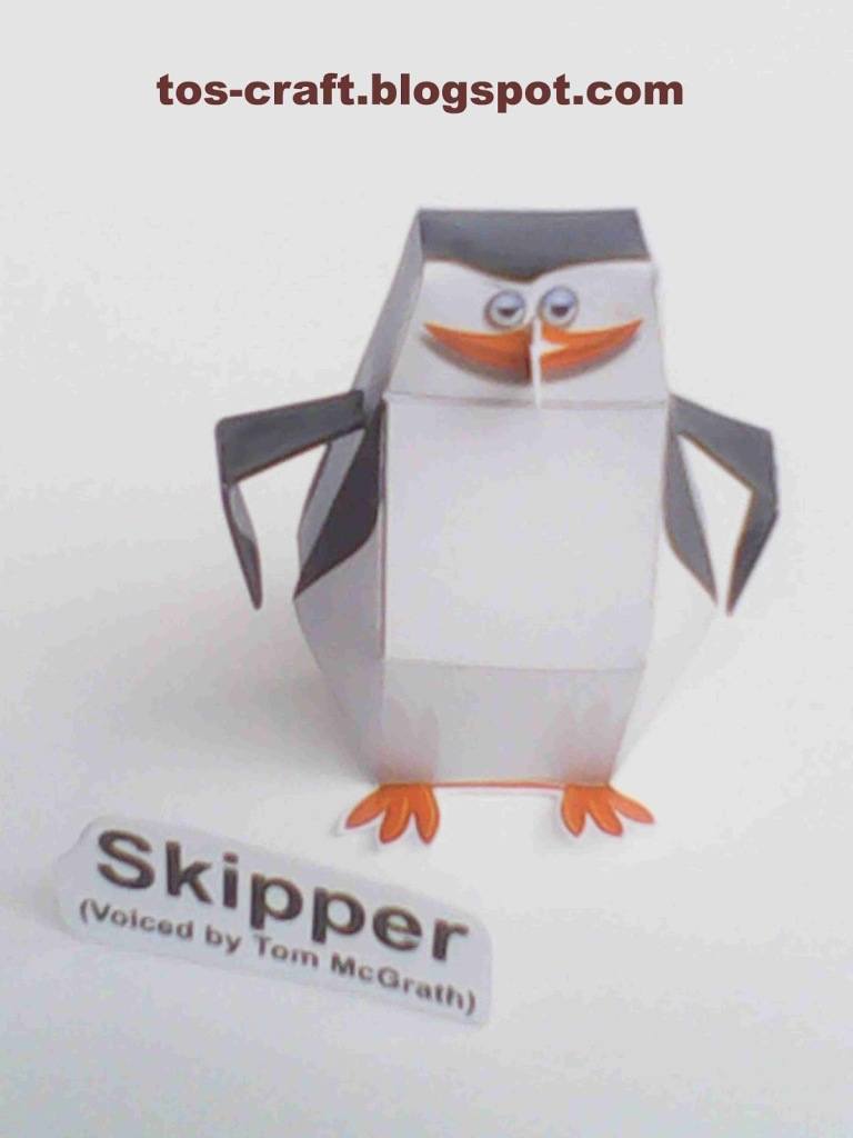 Пингвины Шкипер, Ковальски, Рико и Прапор (Пингвины Мадагаскара) paper model