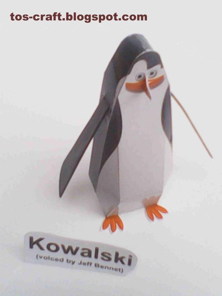 Пингвины Шкипер, Ковальски, Рико и Прапор (Пингвины Мадагаскара) paper model