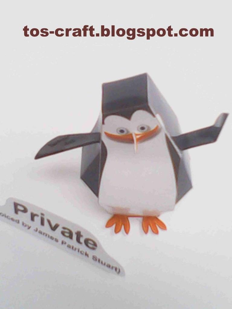 Пингвины Шкипер, Ковальски, Рико и Прапор (Пингвины Мадагаскара) paper model