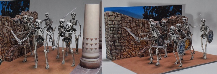 Диорама Семь скелетов-воинов (Ясон и аргонавты) paper model