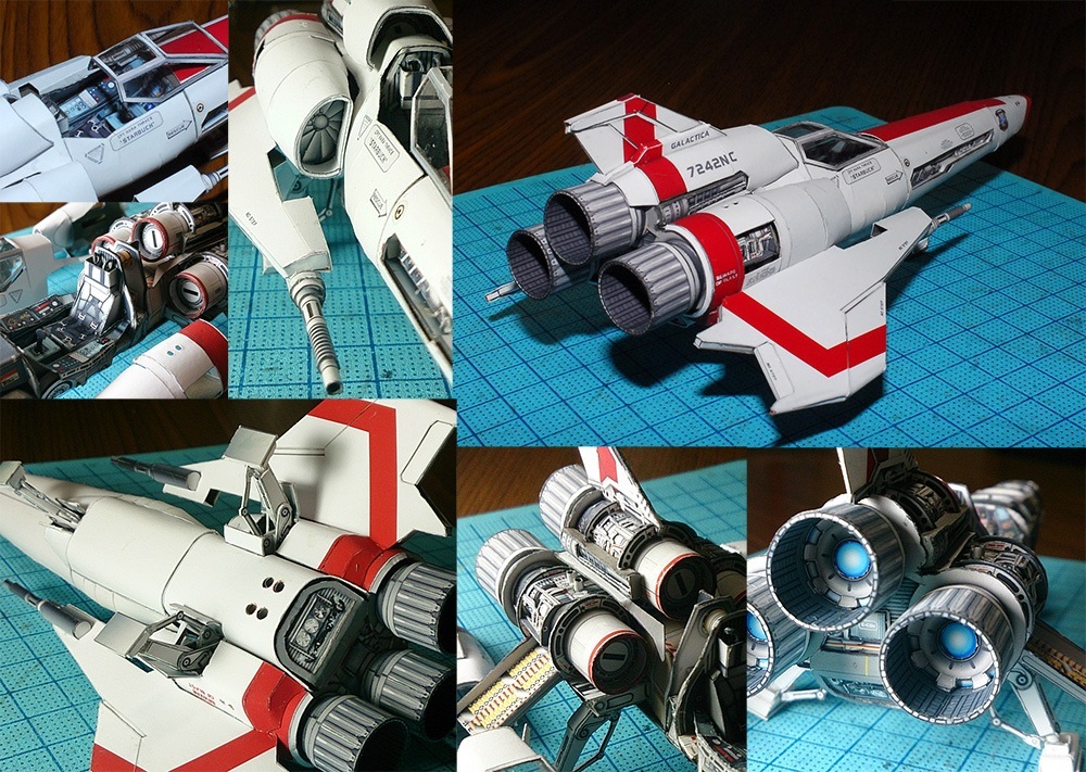 Космический корабль Вайпер МК II (Звездный крейсер Галактика) paper model