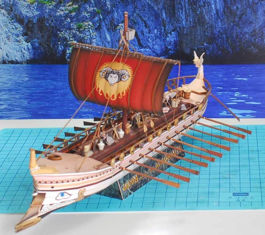 Парусно-весельный корабль Арго (Ясон и аргонавты) paper model